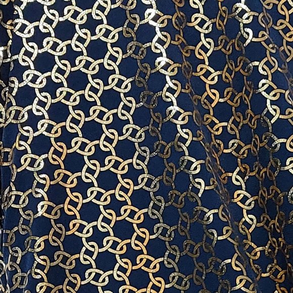 MICHAEL KORS Women's Metallic Chain-Print Knot Mini Dress SIZE MEDIUM - Picture 4 of 13